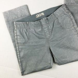 Free People Grey Acid Speckle Kick Crop Jeggings